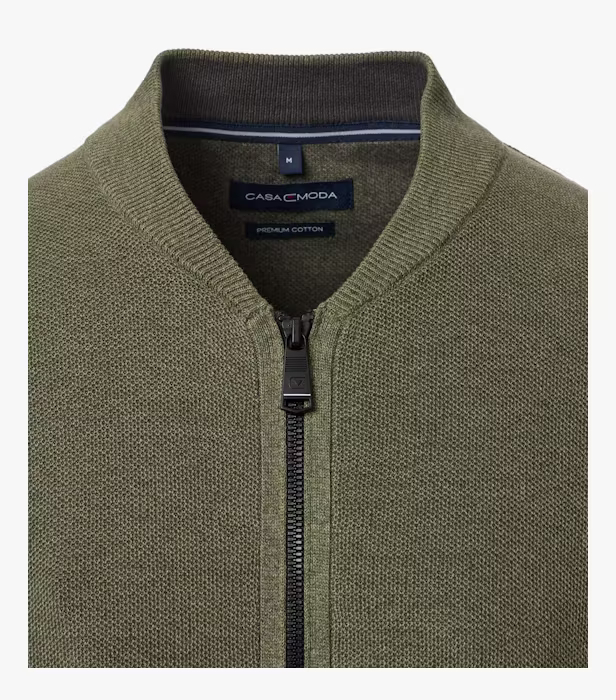 Cardigan fermoar bumbac barbati CASA MODA oliv [3]