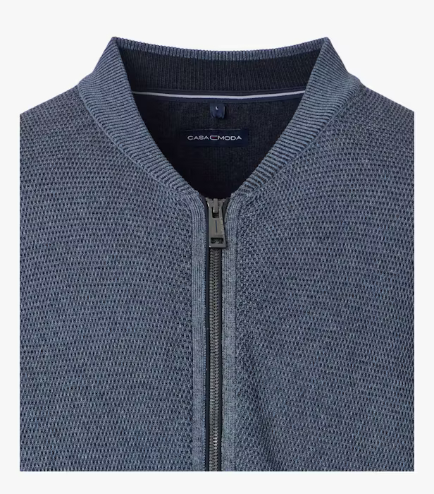 Cardigan fermoar buzunare bumbac barbati CASA MODA gri albastrui [3]