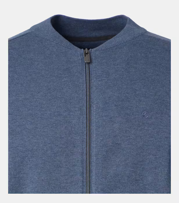Cardigan bumbac Pima guler college barbati CASA MODA 004440 albastru [3]