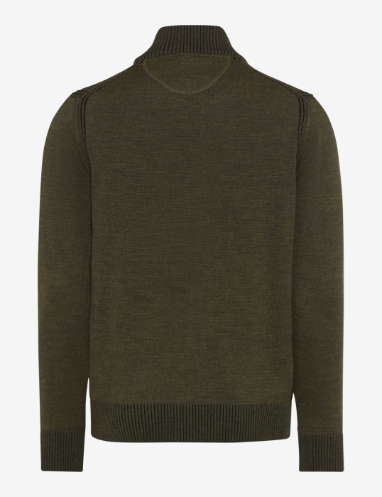 Cardigan lana/bumbac barbati BRAX JAKE kaki [2]