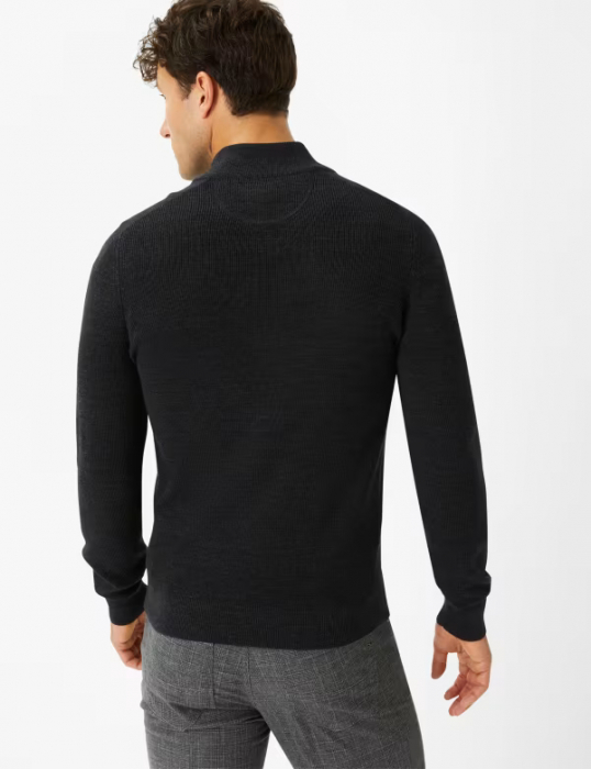 Pulover cardigan lana/bumbac barbati BRAX JOHN antracit [5]