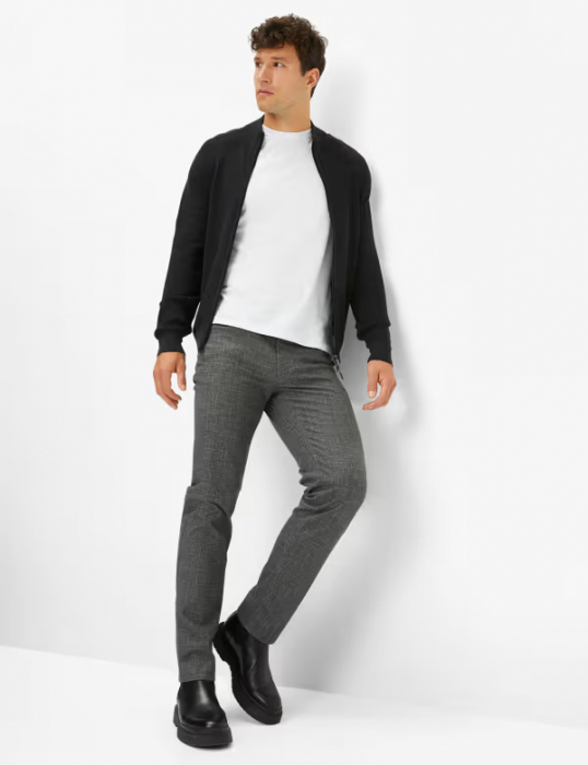 Pulover cardigan lana/bumbac barbati BRAX JOHN antracit [4]