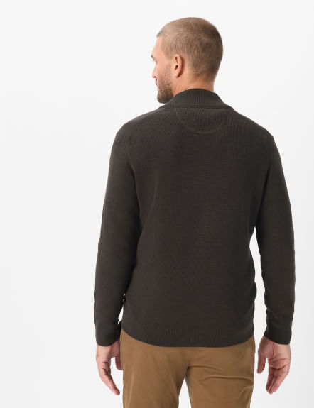 Cardigan lana/bumbac barbati BRAX JOHN maro [5]