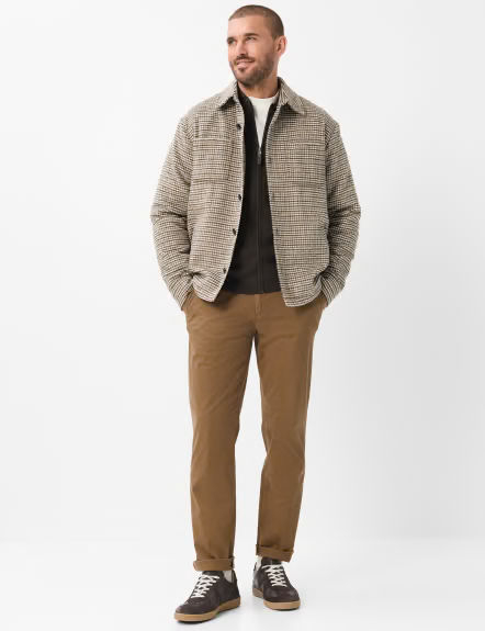 Cardigan lana/bumbac barbati BRAX JOHN maro [6]