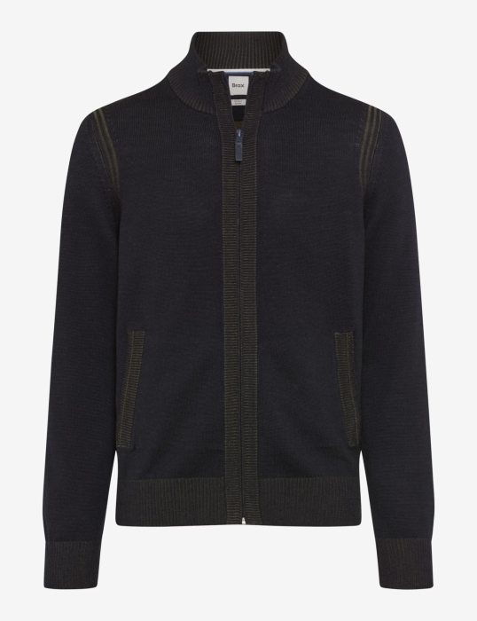 Cardigan lana/bumbac barbati BRAX JAKE bleumarin [1]