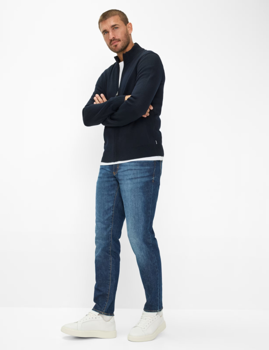 Cardigan lana/bumbac barbati BRAX JAKE bleumarin [5]