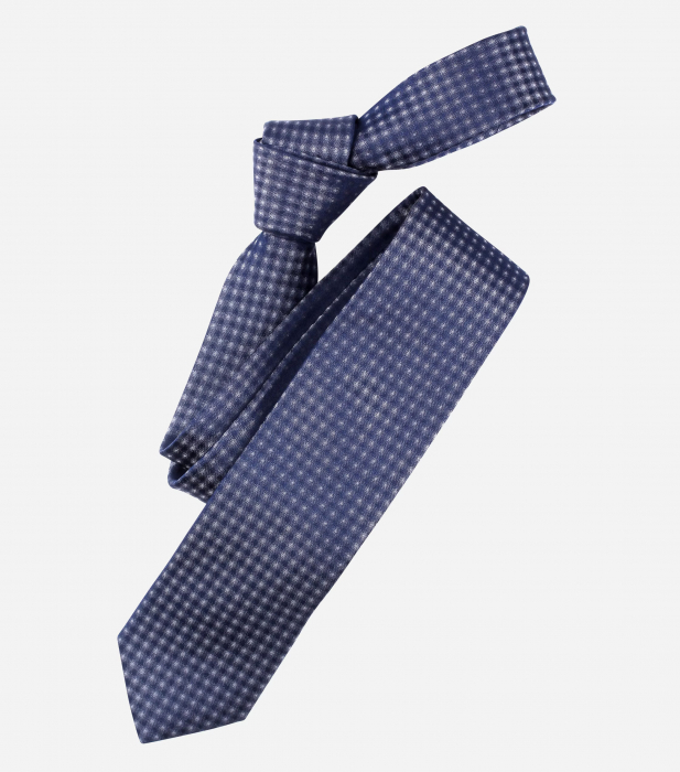 Cravata matase ingusta VENTI 6cm bleumarin imprimeu gri [1]