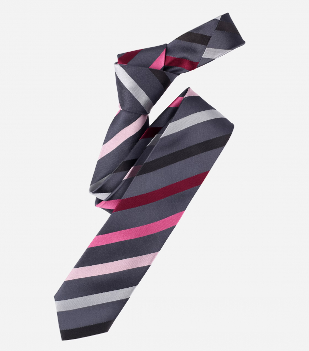 Cravata matase ingusta VENTI 6cm dungi fucsia [1]