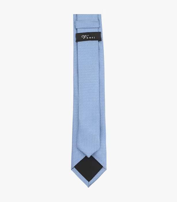 Cravata matase ingusta VENTI 6cm patratele bleu [2]