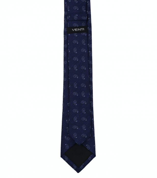 Cravata matase VENTI 6cm  bleumarin paisley bleu [3]