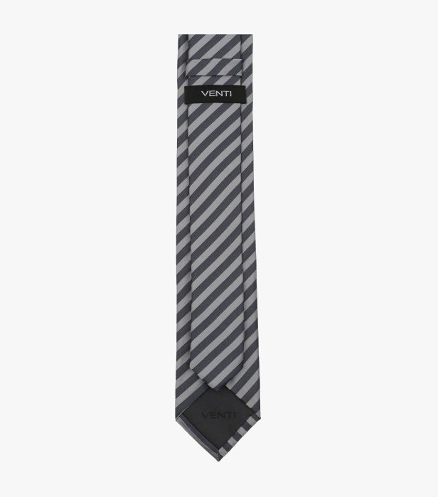 Cravata matase VENTI 6cm dungi argintiu [2]