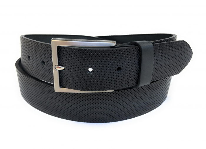 Curea casual piele embosata barbati MR. BUTTERMAKER negru [1]