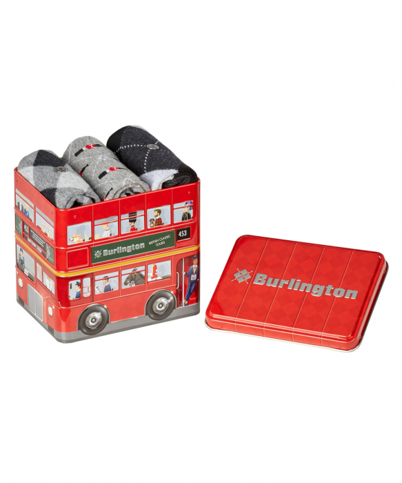 Cutie autobuz sosete barbati BURLINGTON British gri 40-46 [5]