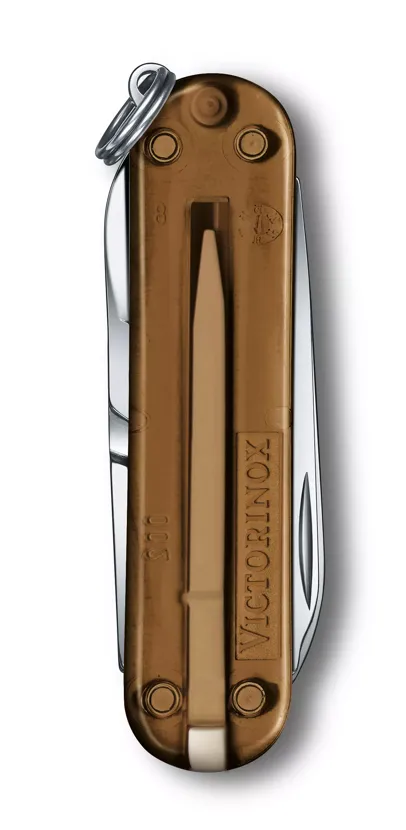 Cutit de buzunar multifunctional VICTORINOX Classic SD 7 functii maro transparent Chocolate Fudge [4]
