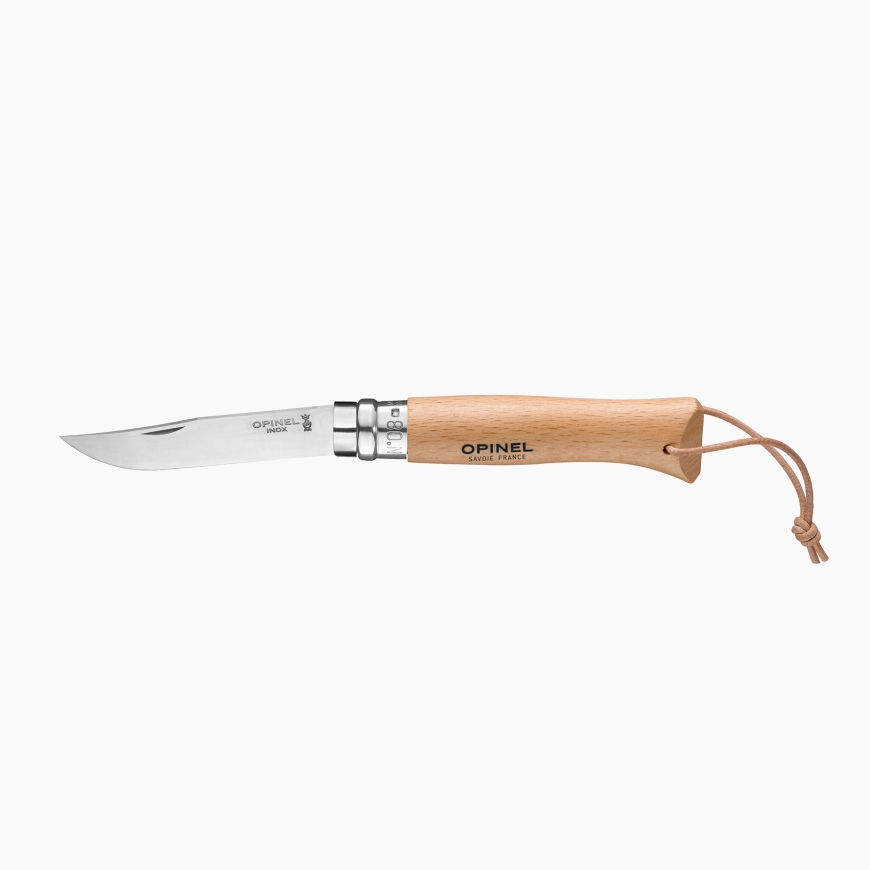 Cutit pliabil otel inoxidabil OPINEL N°08 cu snur din piele [1]