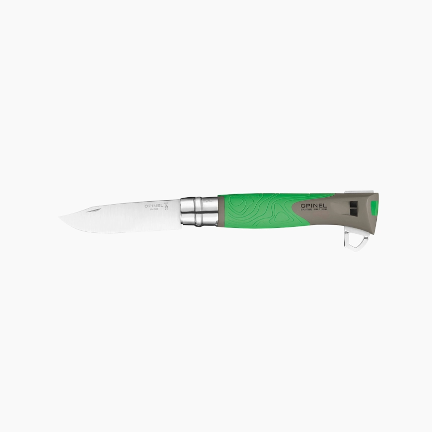 Cutit pliabil otel inoxidabil OPINEL N°12 Explore verde cu functie anti-capuse [1]