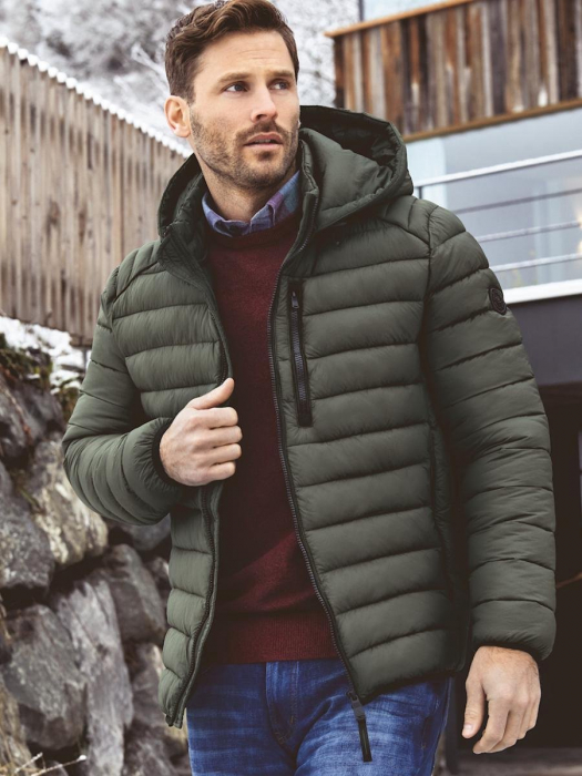 Jacheta matlasata cu gluga barbati CASA MODA verde [3]