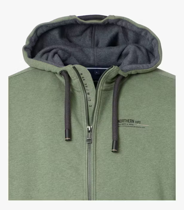 Hanorac fermoar gluga barbati CASA MODA Northern Expedition oliv [3]