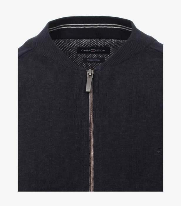 Cardigan fermoar bumbac Pima barbati CASA MODA 004440 bleumarin [3]