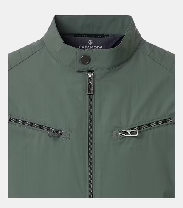 Jacheta ultra usoara Biker barbati CASA MODA verde [3]