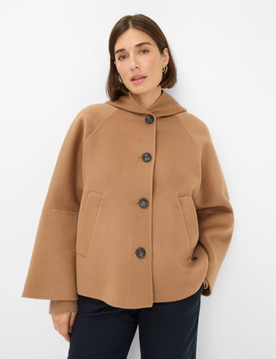 Jacheta pelerina lana gluga femei BRAX DUBLIN 976428-95992640 camel [4]