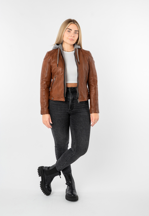 Jacheta femei piele MAURITIUS Ammy cognac [7]