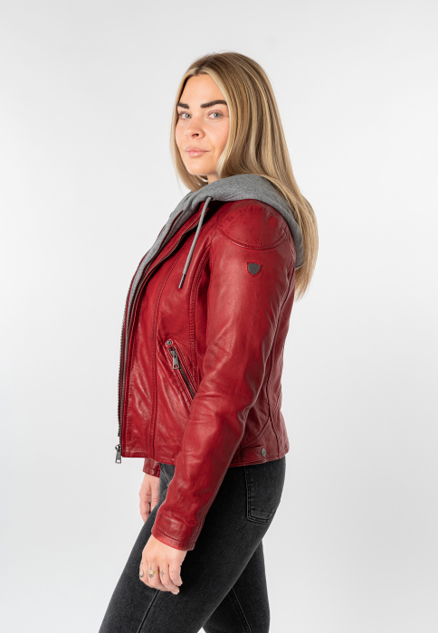 Jacheta femei piele MAURITIUS Ammy rosu [5]