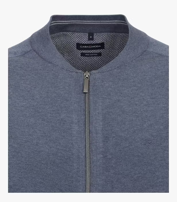 Cardigan cu fermoar bumbac Pima barbati CASA MODA 004440 albastru [3]