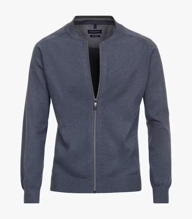 Cardigan cu fermoar bumbac Pima barbati CASA MODA 004440 albastru [1]