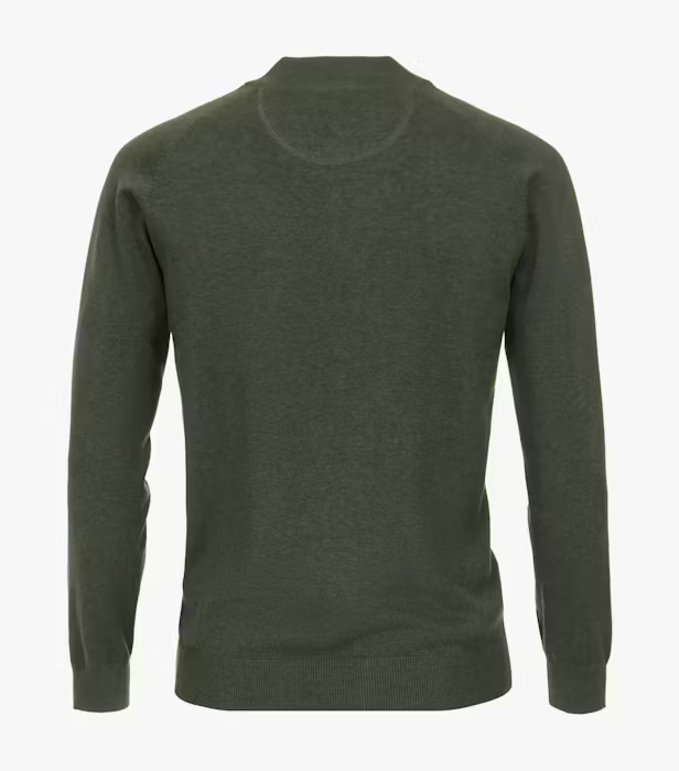 Cardigan fermoar bumbac Pima barbati CASA MODA 004440 verde inchis [2]
