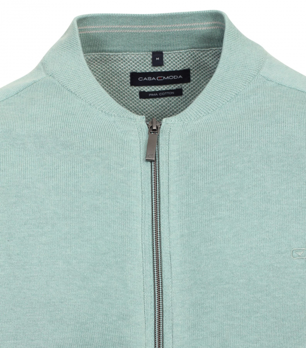 Cardigan fermoar bumbac Pima barbati CASA MODA 004440 vernil [3]