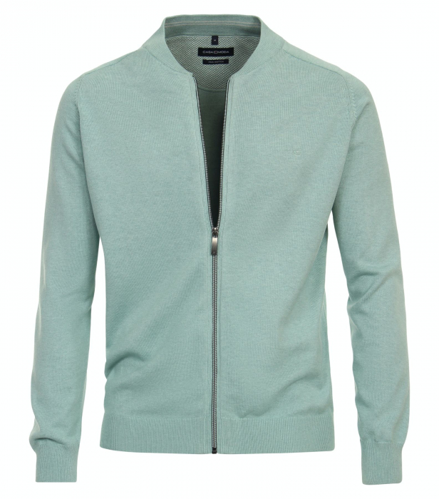 Cardigan fermoar bumbac Pima barbati CASA MODA 004440 vernil [1]