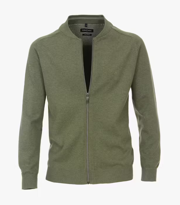 Cardigan cu fermoar bumbac Pima barbati CASA MODA 004440 kaki [1]