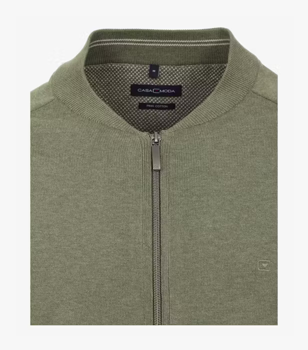 Cardigan cu fermoar bumbac Pima barbati CASA MODA 004440 kaki [3]
