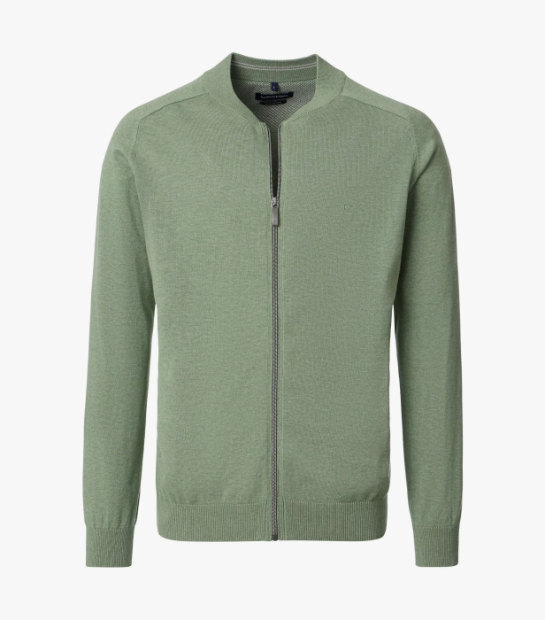 Cardigan cu fermoar bumbac Pima barbati CASA MODA 004440 vernil [1]