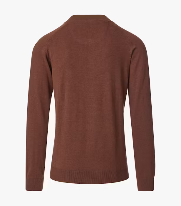 Cardigan cu fermoar bumbac Pima barbati CASA MODA 004440 maro [2]