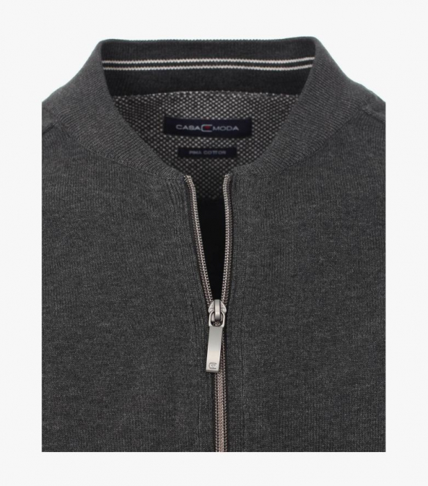 Cardigan cu fermoar bumbac Pima barbati CASA MODA 004440 antracit [3]