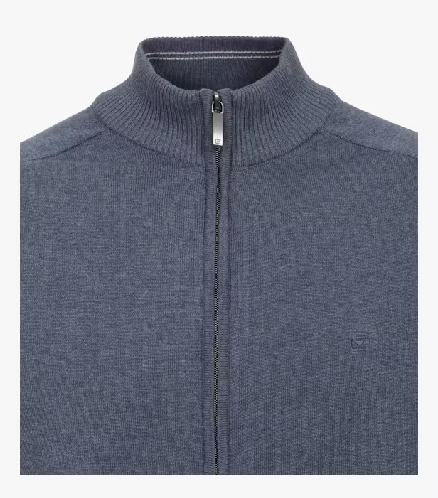 Cardigan fermoar bumbac Pima barbati CASA MODA 004450 albastru [3]