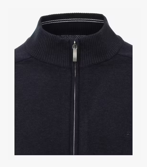 Cardigan fermoar bumbac Pima barbati CASA MODA 004450 bleumarin [3]