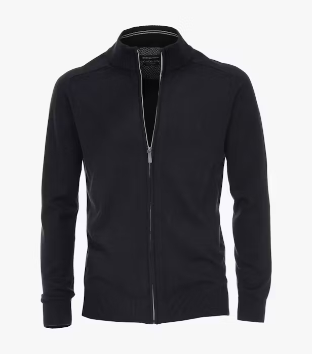 Cardigan fermoar bumbac Pima barbati CASA MODA 004450 bleumarin [1]