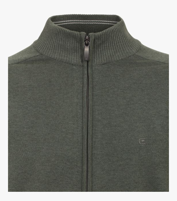 Cardigan fermoar bumbac Pima barbati CASA MODA 004450 verde [3]