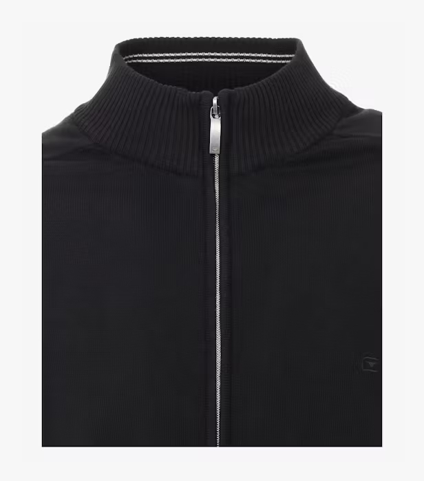 Cardigan fermoar bumbac Pima barbati CASA MODA 004450 negru [3]