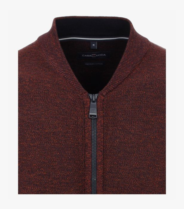 Cardigan fermoar bumbac barbati CASA MODA portocaliu inchis [2]