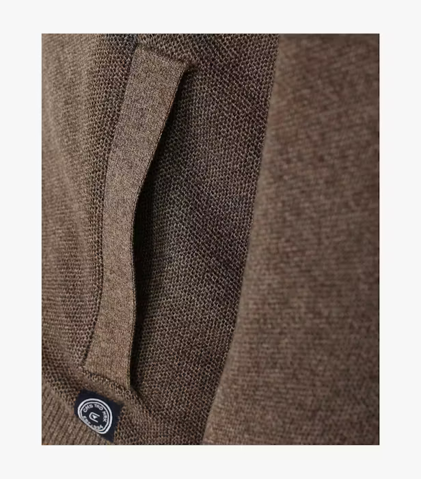 Cardigan fermoar bumbac barbati CASA MODA bej [4]