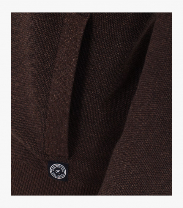 Cardigan fermoar bumbac barbati CASA MODA maro inchis [4]