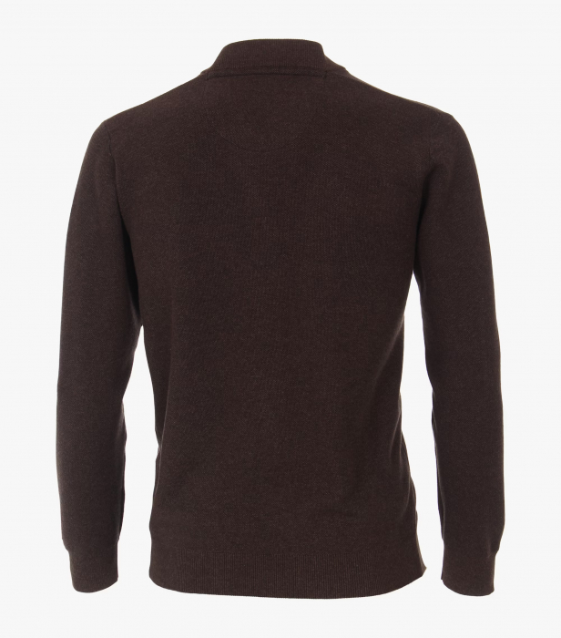 Cardigan fermoar bumbac barbati CASA MODA maro inchis [2]