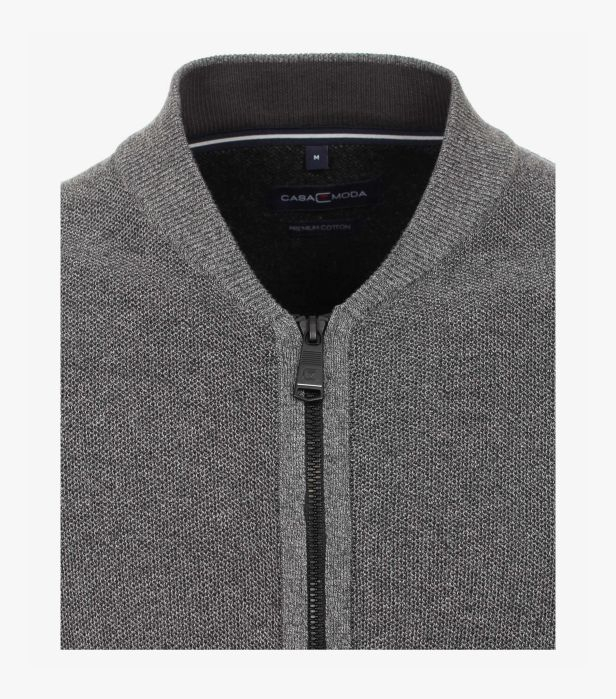 Cardigan fermoar bumbac barbati CASA MODA gri [3]