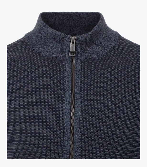 Cardigan fermoar bumbac structurat barbati CASA MODA bleumarin [3]