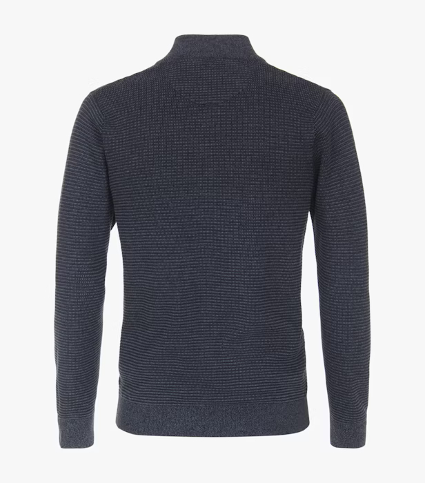 Cardigan fermoar bumbac structurat barbati CASA MODA bleumarin [2]