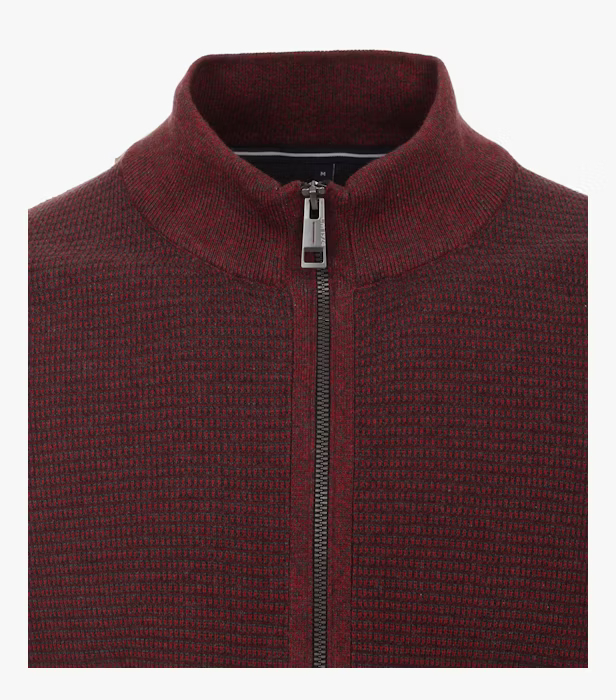 Cardigan fermoar bumbac structurat barbati CASA MODA visiniu [3]